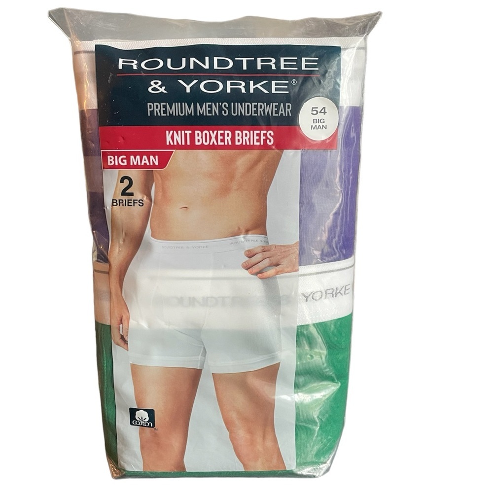 Roundtree & Yorke Premium Underwear Knit Boxer Briefs Big Man NWT